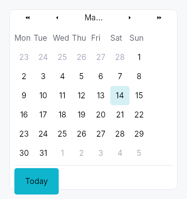 Calendar at Touch density